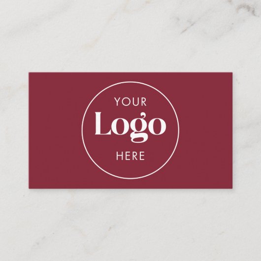 Carte De Visite Deep Burgundy Elegant Custom Company Logo QR Code (Devant)