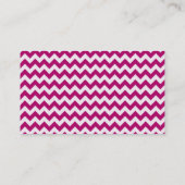 Carte De Visite Deep Cerise Chevron ; Retro Chalkboard look (Dos)