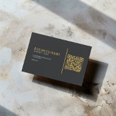 Carte De Visite Deep Grey et code QR or de luxe