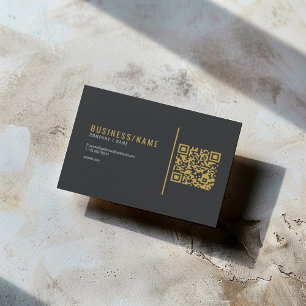 Carte De Visite Deep Grey et code QR or de luxe