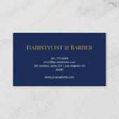 Carte De Visite Deep Navy Gold Monogram Personalized Name Luxury  (Dos)