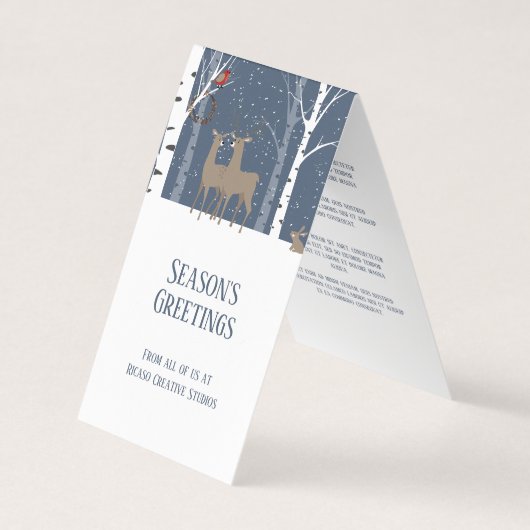 Carte De Visite Deer Couple Joyeuses Fêtes Mini salutations (Devant)