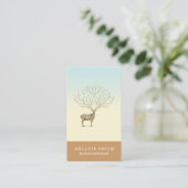Carte De Visite Deer illustration antlers artistic floral card (Debout devant)