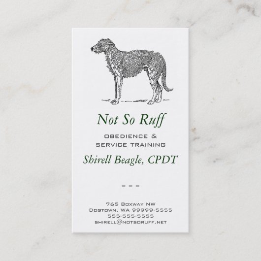 Carte De Visite Deerhound Chig Business (Devant)