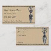 Carte De Visite Déesse avec cadre de vague grecque (Devant / Derrière)