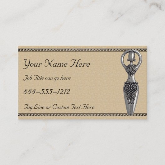 Carte De Visite Déesse avec cadre de vague grecque (Devant)