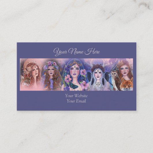 Carte De Visite déesse imaginaire art par Renee Lavoie (Devant)