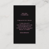 Carte De Visite Déesse moderne maquillage ongles cheveux rose noir (Dos)