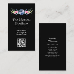 Carte De Visite Déesse Triple Lune Céleste Code QR Métaphysique