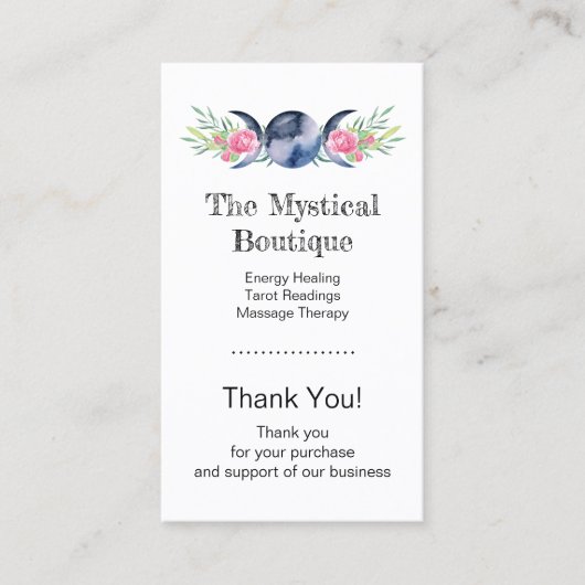 Carte De Visite Déesse triple lune céleste QR Code Merci Bu (Devant)