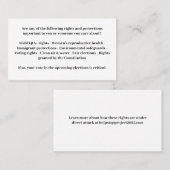 Carte De Visite Défendre la démocratie - Vote Blue (Devant / Derrière)