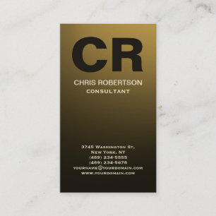 Carte de visite d'effet Brown Jaune Monogram Gold