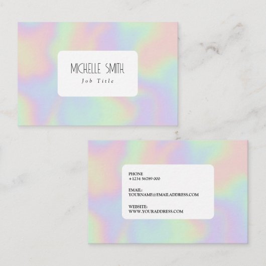 Carte de visite d'effet de conception d'hologramme (Devant / Derrière)