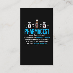 Carte De Visite Définition de pharmacien amusant Employé de la p