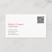 Carte De Visite Définition du nom | Code QR personnalisé moderne R (Dos)