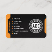 Carte De Visite Défrichage, Construction, Excavation, Noir (Dos)