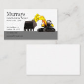 Carte De Visite Défrichage du sol de l'excavateur (Devant / Derrière)