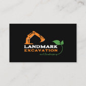 Carte De Visite Défrichage, Excavation, Aménagement, Construction (Dos)