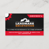 Carte De Visite Défrichage, Excavation, Aménagement, Construction (Dos)