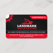 Carte De Visite Défrichage, Excavation, Aménagement, Construction (Dos)