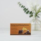 Carte De Visite Défrichement Brown du sol de l'excavateur (Debout devant)