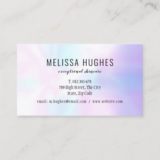 Carte De Visite Dégradé arc-en-ciel simple et moderne (Dos)