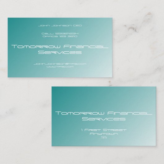 Carte De Visite Dégradé bleu (Devant / Derrière)