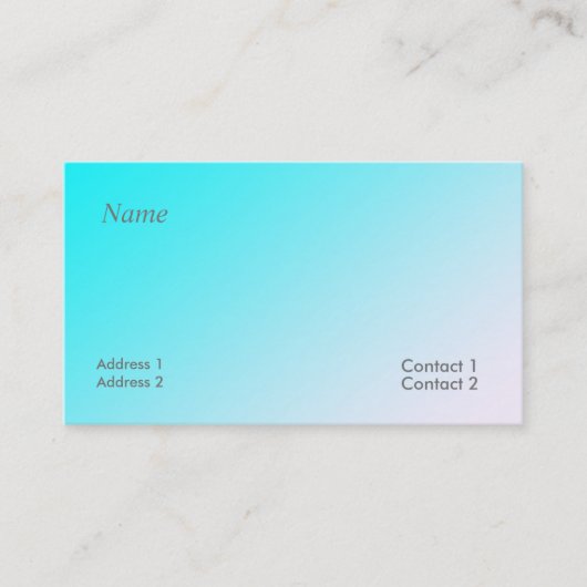 carte de visite dégradé bleu néon (Devant)