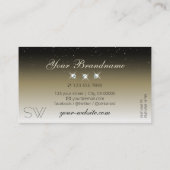 Carte De Visite Dégradé de beige platine Monogramme à paillettes e (Dos)