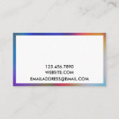 Carte De Visite Dégradé de couleur personnalisé simple (Dos)