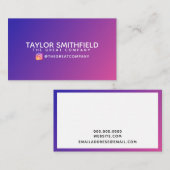 Carte de visite dégradé de couleurs bleu et rose (Devant / Derrière)