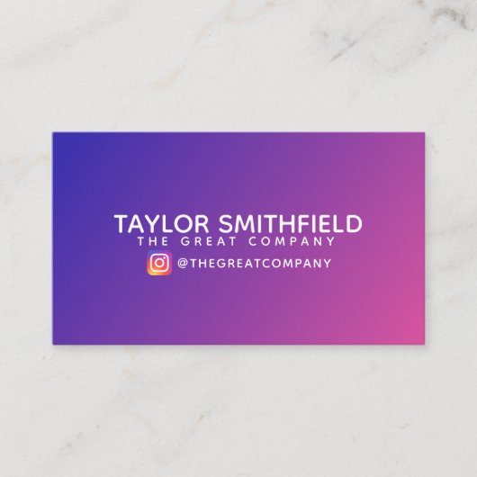 Carte de visite dégradé de couleurs bleu et rose (Devant)