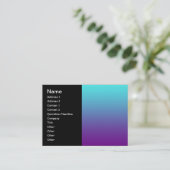 Carte De Visite Dégradé de fond simple Turquoise Bleu Violet (Debout devant)