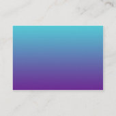 Carte De Visite Dégradé de fond simple Turquoise Bleu Violet (Dos)