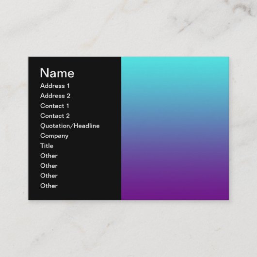 Carte De Visite Dégradé de fond simple Turquoise Bleu Violet (Devant)