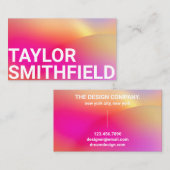 Carte De Visite Dégradé de la typographie rose orange (Devant / Derrière)