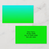 Carte De Visite Dégradé de vert citron à aqua (Devant / Derrière)