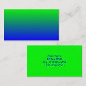 Carte De Visite Dégradé de vert citron à bleu (Devant / Derrière)