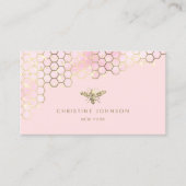Carte De Visite dégradé du logo abeille rose (Devant)