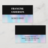 Carte De Visite Dégradé holographique | Bloc couleur noir (Devant / Derrière)