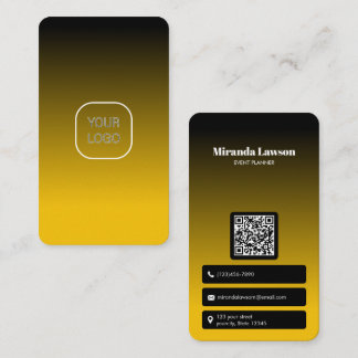 Carte De Visite Dégradé jaune Minimaliste vertical