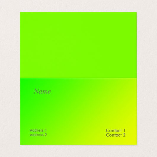 carte de visite dégradé jaune vert (Extérieur déplié)