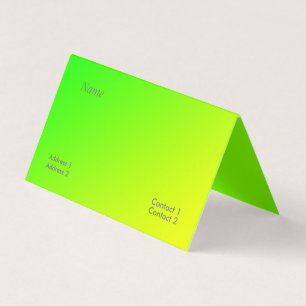 carte de visite dégradé jaune vert