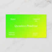 Carte De Visite dégradé jaune-vert fluorescent (Devant)