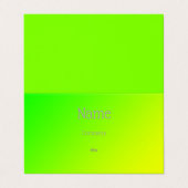 Carte De Visite dégradé jaune-vert fluorescent (Extérieur déplié)