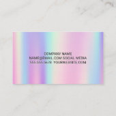 Carte De Visite Dégradé métallique arc-en-ciel | Monogramme (Dos)