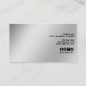 Carte De Visite Dégradé minimal en platine blanc (Dos)