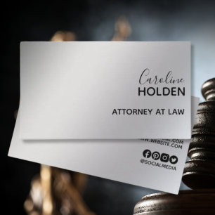 Carte De Visite Dégradé minimal en platine blanc