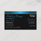 Carte De Visite Dégradé noir et Turquoise avec Initiales Professio (Dos)