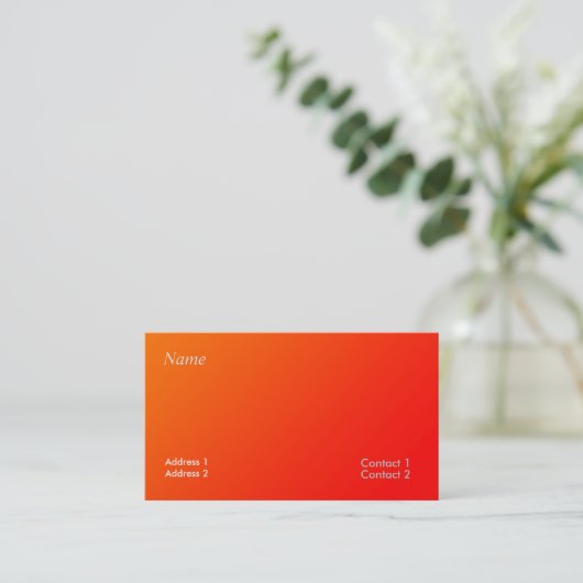 carte de visite dégradé orange (Debout devant)